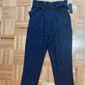 Lulu’s Navy Blue High waisted lightweight pants straight tapered leg NWT